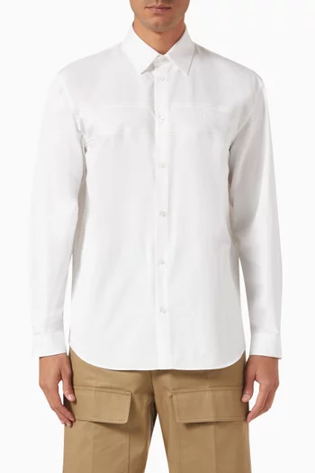 Logo Button-up Shirt in Cotton
