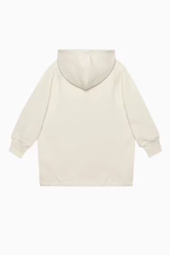 جاكيت بغطاء رأس بشعار الماركة قطن