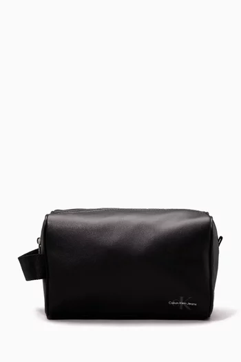 Buy Calvin Klein Jeans Black Monogram Wash Bag in Faux Leather for Men Online Ounass Kuwait
