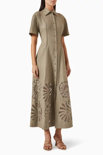 Annalise Midi Shirt Dress in Cotton