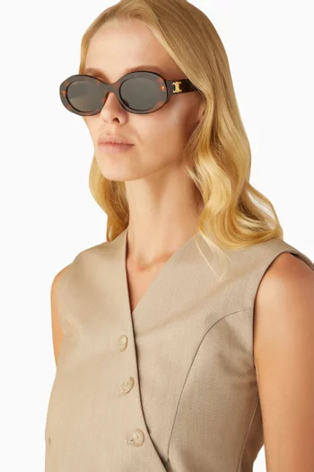 Triomphe Oval Sunglasses in Acetate