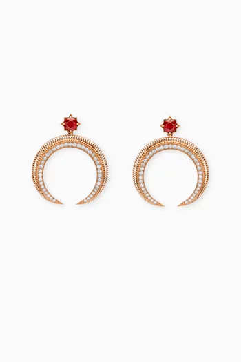 Colours Of Love Hilal Ruby & Diamond Earrings in 18kt Rose Gold
