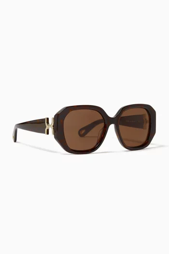 Oversized Sunglasses in Recycled Acetate