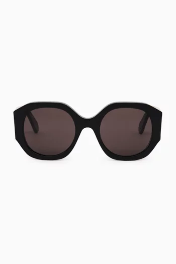 Round Sunglasses in Recycled Acetate