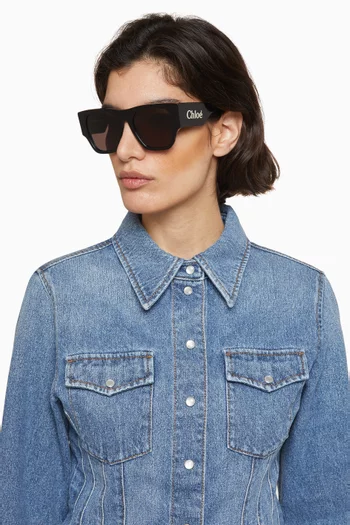 Square Sunglasses in Recycled Acetate