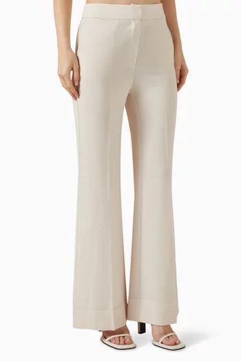Flared Pants in Crepe