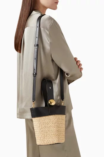 Mini Pebble Bucket Bag in Grained Calfskin