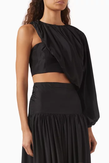 Gava Bralette with Draped Sleeve Top in Silk