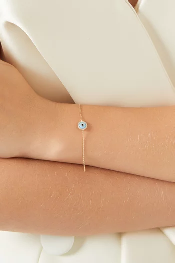 سوار بحلية عين ميني مرصعة بالماس ذهب عيار 18