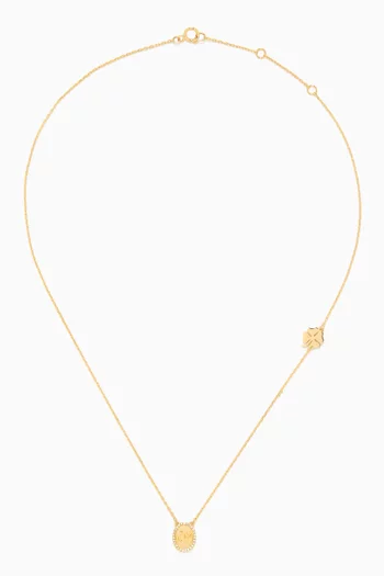 Tiny Medallion Diamond Allah Necklace in 18kt Gold