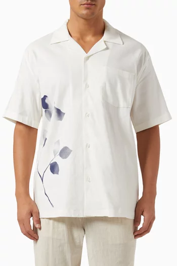 Canty Floral Impressions Shirt in Linen-blend