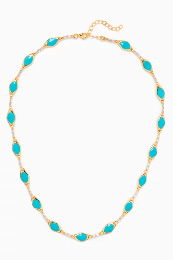 Choker Enamel Necklace in 24kt Gold-plated Sterling Silver