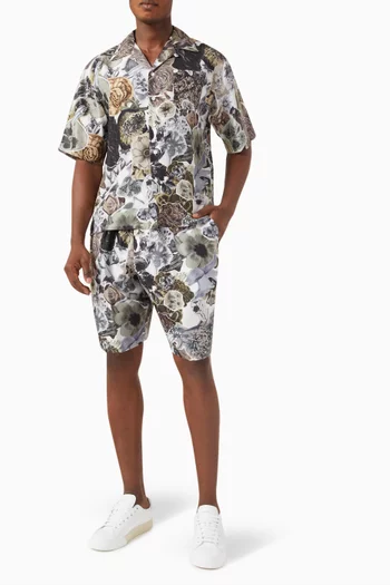 Nocturnal Bermuda Shorts in Silk Habotai