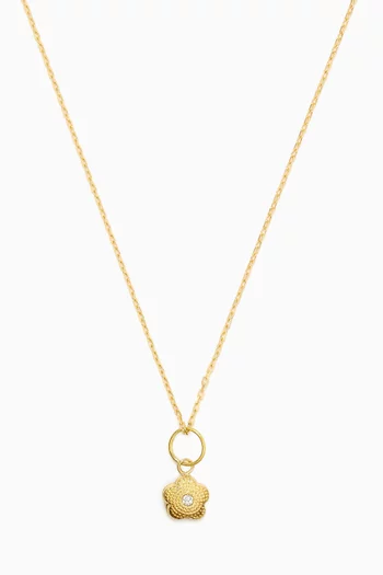 Flower Diamond Pendant Necklace in 18kt Yellow Gold