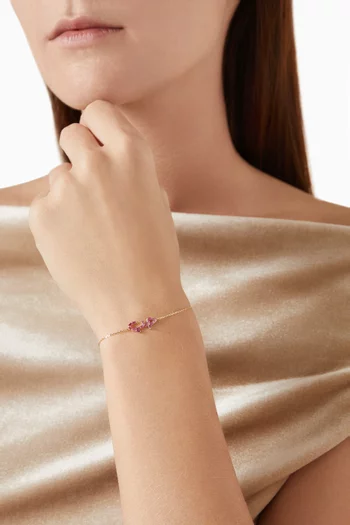 "Hobb/ Love" Ruby Bracelet in 18kt Gold