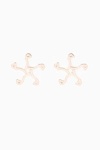 Letter “Meem” Enamel Earrings in 18kt Gold