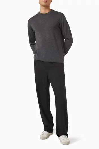 Crew Neck Sweater in Virgin Wool