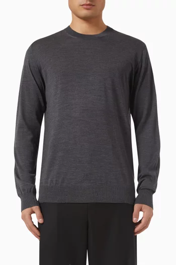 Crew Neck Sweater in Virgin Wool