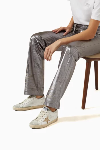 سنيكرز سوبر ستار غليتر وجلد