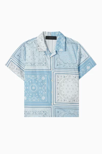 Bandana Print Shirt in Cotton Poplin