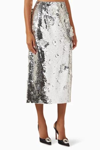 Sequin-embellished Midi Skirt