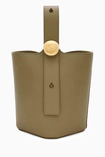 Mini Pebble Bucket Bag in Mellow Calfskin