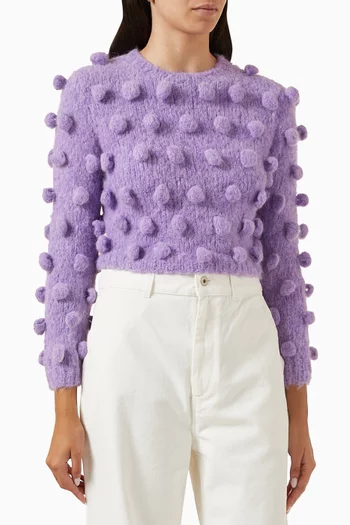 Puff Cropped Sweater in Knit