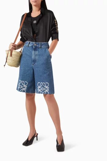 Anagram Shorts in Denim