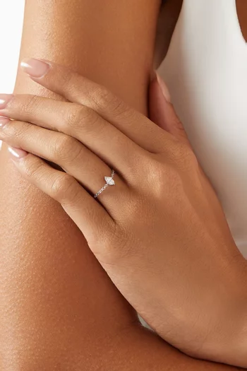Like a Diamond Marquise Diamond Chain Ring in 18kt White Gold