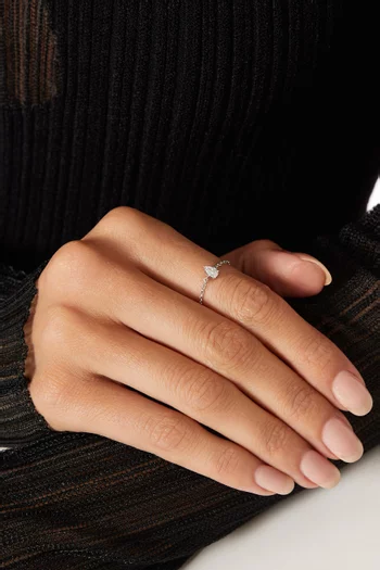 Like a Diamond Pear Chain Ring in 18kt White Gold