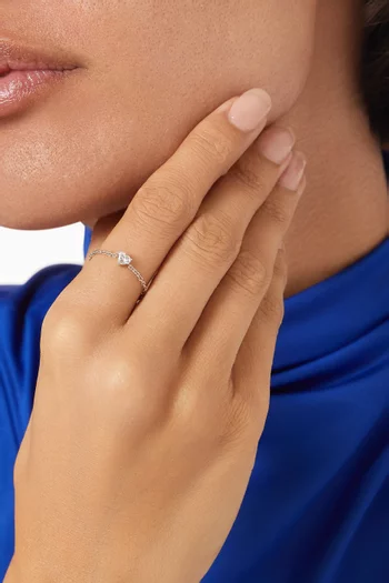 Like a Diamond Heart Chain Ring in 18kt White Gold