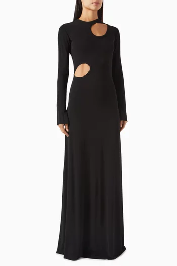 Cutout Maxi Dress in Jersey