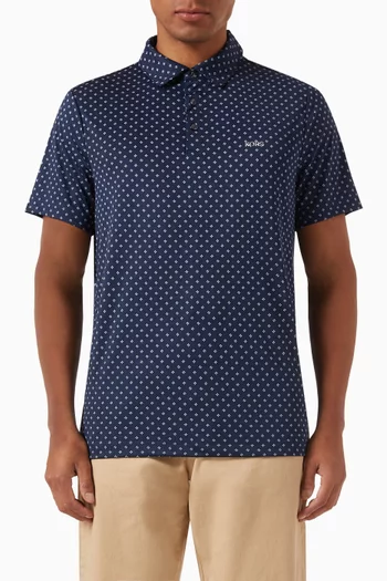 Tech Printed Polo Shirt in Recycled Polyester