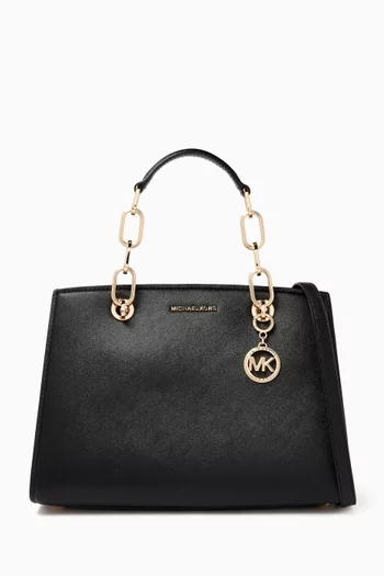 Small Cynthia Satchel Bag in Leather