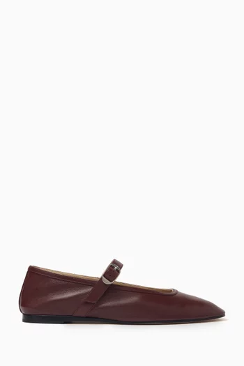 Mary Jane Ballet Flats in Leather