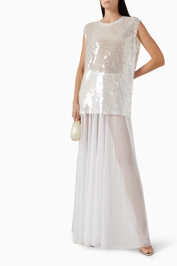 Sequin-embellished Boyfriend Top