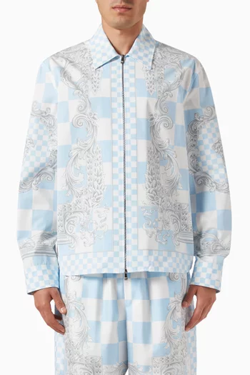 Medusa Checkerboard-print Jacket in Cotton