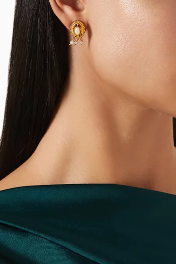 أقراط متدلية رافي 2.0 إصدار حصري لرمضان نحاس مطلي ذهب عيار 24