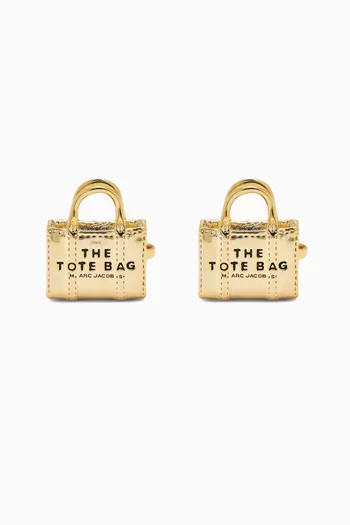 The Tote Bag Stud Earrings in Brass