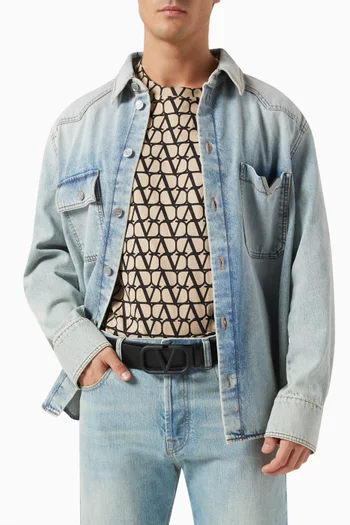 Valentino Garavani VLOGO Belt in Leather