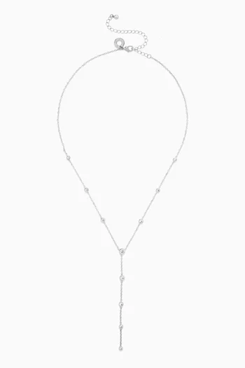By The Yard Dainty Y Necklace in Rhodium-plated Brass