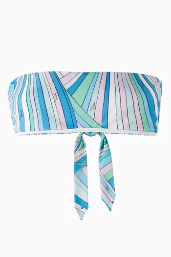 Iride-print Bandeau Bikini Top in Eco-LYCRA®