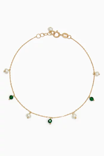 Elisa Pearl & Onyx Bracelet in 18kt Gold