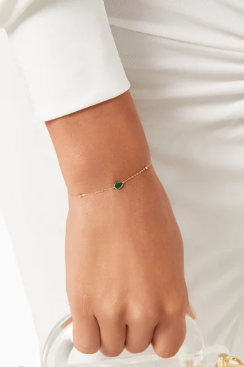Hala Malachite & Mother-of-Pearl Bracelet in 18kt Gold