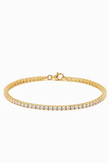 Zoe Crystal Tennis Bracelet in 18kt Gold
