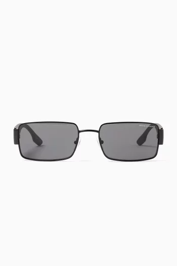Rectangle Sunglasses in Stainless Steel