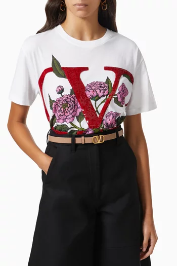 Valentino Garavani VLOGO Reversible Belt in Leather