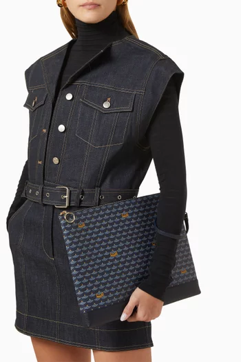 Pochette Zip 37 Pouch Bag in Canvas & Leather