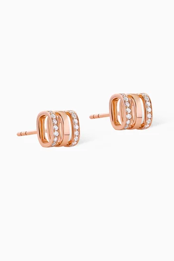 Wid Diamond Stud Earrings in 18kt Rose Gold