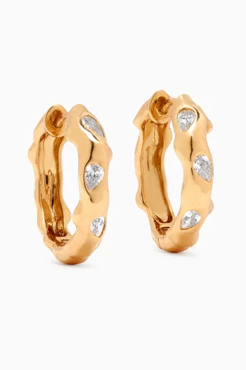 Le Brin Diamond Hoop Earrings in 18kt Gold